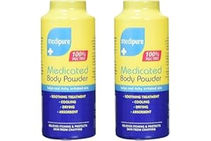 SLEEPY SKIPPER Medipure Medicated Body Powder 100% Talc Free Cooling Powder 200g Soothing Treatment Powders Pack of 2