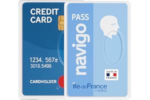 Idée Pro Mobilité® Lot de 2 Étuis Porte-Cartes Rigide Transparent – Protection Cartes Bancaires, Navigo, Badges – Compact, Résistant et Minimaliste – Fabriqué en France