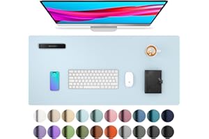 AOTHIA Tappetino in pelle per scrivania,Tappetino per mouse,Tappetino da scrivania da ufficio,Tappetino antiscivolo in pelle PU,Tappetino da scrivania impermeabile,Per ufficio e casa (80x40 cm,Baby Blue)