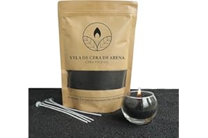 comforder Velas Perladas – Cera para Fabricación de Velas con Mechas – Set para Hacer Velas – Perlas de Cera Vegetal para Velas – Pearled Candle 400 g + 4 Mechas (Negro)