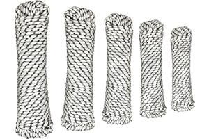 ‎CASAXXL 20m Polypropylen Seil Ankerleine Bootsseil Tauwerk in schwarz-weiß - Robuste & wetterfeste Seile in verschiedenen Größen (10mm)