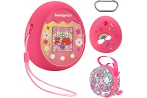 TOPSPEEDER Funda para Tamagotchi Pix, Funda de Silicona y Estuche Rígido Compatible con Tamagotchi Pix, Carcasa Protectora Antideslizante y Maletín de Transporte para Tamagotchi con Correa de Mano