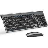 TopMate Pack Teclado y Raton Inalámbricos Ultra Delgado - Gris Negro