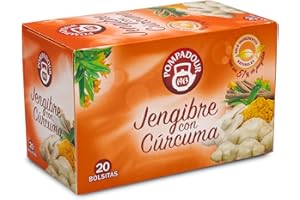 Pompadour Infusión Jengibre con Cúrcuma, 20 Bolsitas