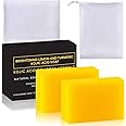 Benaewa 2 Pcs Turmeric Soap, Lemon Vitamins C Soap with 2 Foaming Nets, Remove Acne Blackheads Dark Spot