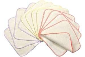 ‎AVO + CADO avo + cado Zweilagige Flanellwaschlappen mit Frottee - 12 Stück - Mehrweg Baby Waschlappen als Ersatz für Feuchttücher - Kleine waschbare mini Baumwolltücher (Farbe: Flieder)