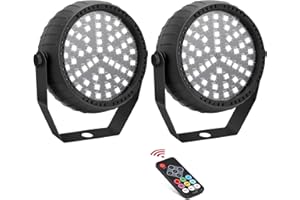 ‎TELBUM Telbum Stroboskop, Halloween Mini Stroboskop Blitzer für Parteien, Superhelle 54 RGB LED Strobe Lights mit Fernbedienung, Sound Aktiviert, Speed Control Blinkendes Licht für Raum DJ Bühne Partei 2Pack