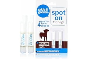 AHAD Spot On For Dogs Flea & Tick Repellent Pet Grooming Kit Repel For Up To 4 Weeks Insect Repellent Treatment For Kills Fleas Ticks Lice Dogs Puppies Supplies Pet Accessories White (Pack Of 2)