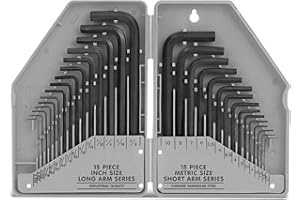 WRESS 30Pcs Allen Key Set - Metric and Imperial Hex Allen Keys Set with Short and Long Arm (0.7-10mm) and (0.028-3/8inches) - Hex Key Set for Assemble Flat-Pack Furniture, Tighten Fixtures and Fittings