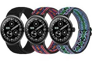 BTTNG Elastic Watch Straps Compatible with Google Pixel Watch 4/3 41mm/Pixel Watch 2/1 Bands for Women Men, Adjustable Stretchy Sport Nylon Bands Replacement Wristbands 3 Pack