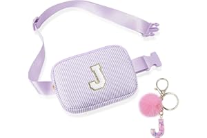 BLONWINER Crossbody Bags for Teenagers, Bum Bag with Cute Letter Chain for Women Friends Sister, Pop Gifts for Birthday and Festival, Personalized Bumbags Purse for Teen Girl (Purple J)