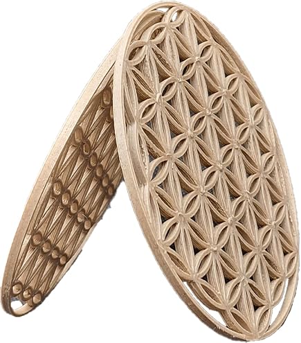 Lot De 10 Dessous De Verre Fleur De Vie En Bois – 10 Cm – Résistants à La Chaleur – Suspendables - 5