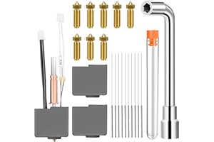 BILIPLE Kobra 3 Hotend zestaw do drukarki 3D z 8 mosiężnymi dyszami 0,4 mm, kluczem do dyszy, 10 igieł do czyszczenia i 2 silikonowymi osłonami ochronnymi, kompatybilny z Kobra 3/Kobra 3 Combo