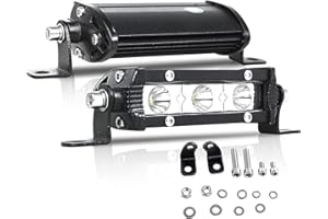 PICAA Fila Unica Barra luminosa a LED Fuoristrada 10.4 cm 15W Fari Led Trattore 12V 24V Spot Slim Impermeabile LED Luce da Lavoro per Auto Barca FUORI STRADA 4X4 SUV ATV UTV Camion (2PCS)