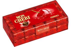 Ferrero Mon Chéri Pralines, Chocolate Hamper Valentine's Day Gift Box, Fine Dark Chocolate with Whole Cherry in Liqueur Centre, Pack of 30 (315g)