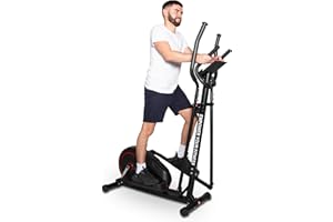 JLL FITNESS JLL CT200 Home Elliptical Cross Trainer, 2025 Model, 8 Level Magnetic Resistance, Cardio Workout, Advanced Momentum Mechanism to resemble 10kg, Console Display with Heart Rate Sensor Black & Red