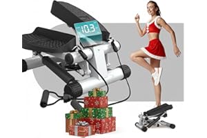 ‎NICEDAY Niceday Mini Stepper for Home | Up-Down Stepper with Power Ropes | Home Trainer with LCD Display | 2 in 1 Training Device up to 100 kg | Leg/Arm Trainer, Home Fitness Exercise.