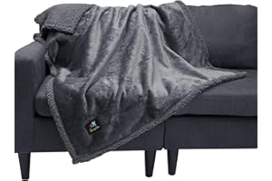 luciphia Coperta Impermeabile per per Cani, Gatti, Animali, Soffice a Doppio Strato Grigio M (100 * 145cm)