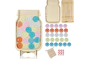 TLYYUKP Reward Jar,Reward Jar With Stars,Reward Charts for Children Behaviour,Reward Jar With Stars Incentive Jar Good Behavior Jar Potty Train Tool Reward Board for Kids Home School Classroom (Smiling)