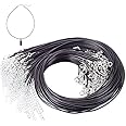 BHAHAI 30 PCS Black Necklace Cord with Lobster Clasp Waxed Necklace String Cord Pendant Bulk Necklace Cords Chain for Bracelet Jewelry Making
