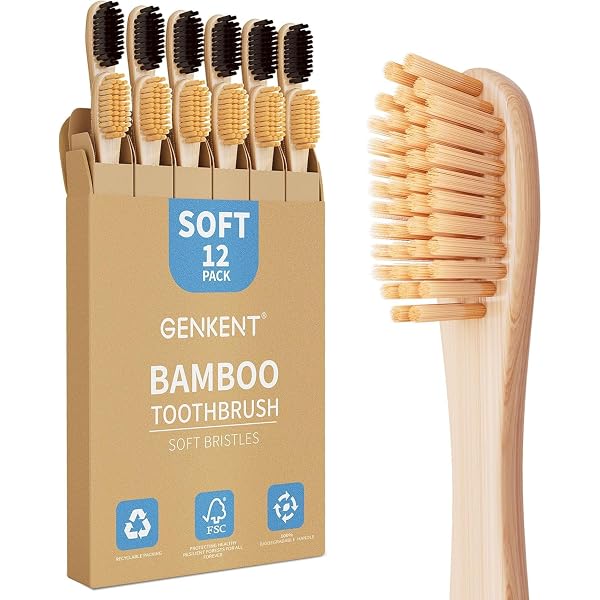 Bamboo Toothbrushes – 4 Pack With 20,000 Ultra-Soft Bristles – Ideal For Sensitive Teeth & Gums/Gum Recession – Eco-Friendly & Biodegradable Family Toothbrush – Includes Travel Case
