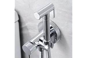 NOLUXA IMEX - Grifo Bidet para WC Empotrado | Ducha para Water con Agua Fria y Caliente | Ducha Higiénica para Inodoro con Rociador Bidet | Griferia Sustituto de Bidet | Serie Line | Color Cromado