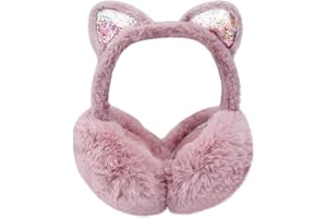 Mtbricey Foldable Fluffy Plush Ski Ear Covers - Earmuffs for Windproof Protection - Cute Winter Headband Ear Warmers for Girls & Women