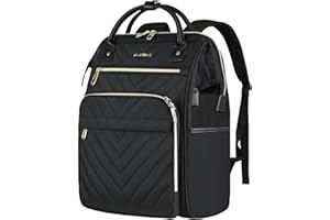 VANKEAN Sac à dos pour ordinateur portable de 17 pouces femme Homme, travail ordinateur, imperméable grande capacité avec port USB poches RFID, universitaire, Noir-upgrated