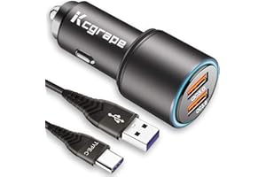 KCGRAPE Cargador Coche USB,36W Dual QC3.0 Movil Coche Carga Rapida y Cable para Samsung S21 S20 S22 S23 Plus Ultra FE,A52 A72 A32 A42 A53 A54 A14 A34 5G,A51 A71 M51,Galaxy Note 10 20,Huawei P30 P20 Lite Pro