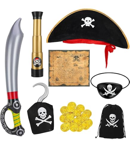 Set di 2 cappelli da pirata con aletta oculare pirata, accessorio