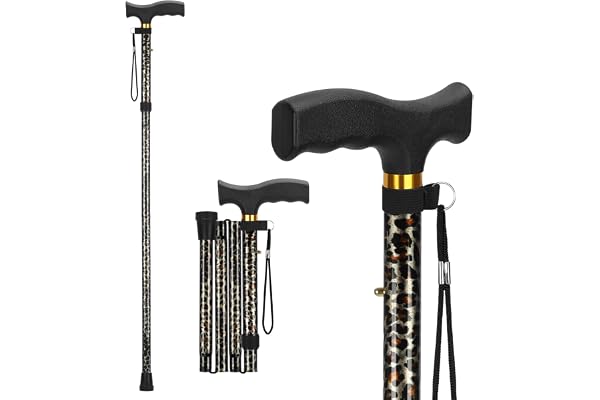 supregear Canne de Marche Pliable - Bâton de Marche Réglable en Hauteur, Canne de Voyage Légère et Flexible, Aide à la Mobilité Pliable pour Équilibre, pour Hommes et Femmes