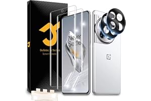 JZG 2 x Protector Pantalla para OnePlus 12 (6,82 Pulgadas) con 2 x Protector de Lente de Cámara, Autorreparación, Compatible Huellas Dactilares ID, HD Clara, Antiarañazos