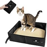 Portable Cat Litter Box, 45 x 36.5 x 12.5 cm Small Cat Litter Box, Black, Foldable Cat Litter Box, Portable Cat Litter Box, S