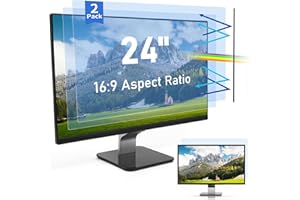 SOPPY 2 Pack 24 Inch 16:9 Blue Light Blocking Screen Protector, Compatible for Samsung Dell Acer HP ASUS Monitors(WxH: 531 x 298 mm) - Anti-UV Blue Light Blocking Film, Eye Protection Filter