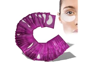 FILFEEL Almohadilla de extensión de pestañas con parche de gel para ojos, máscara de hidrogel injertado (50 pares/juego) (púrpura)