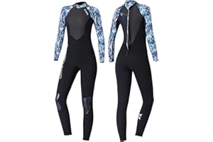 ‎OWNTOP Owntop Neoprenanzug für Damen Herren - 3mm Neopren Tauchanzüge Wetsuit Langarm, Thermisch Verdickte Badebekleidung mit Reißverschluss Hinten UV 50+