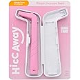 HiccAway Hiccup Straw - Stops Hiccups Naturally & Fast - As Seen On Shark Tank - Clinically Proven Relief for All Ages, Children & Adults - Lightweight, Reusable, & Safe (HiccAway + Case, PINK) 1 Pack