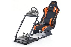 VEVOR Support de Volant de Course Cockpit de Simulateur de Conduite, Double Bras, Compatible Pédales Logitech G25, G27, G29, G920, G923, Thrustmaster T300RS, TX F458, T500RS, T3PA-PRO (F1/GT), CSR