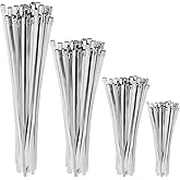 SEPGLITTER Stainless Steel Cable Ties, Pack of 180 Cable Ties, Metal, Rustproof, Self-Locking Cable Ties, Stainless Steel, Se