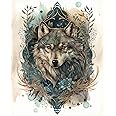 TISHIRON Paint by Numbers for Adults and Children Wolf Oil Hand Painting with Brushes and Acrylic Pigment Animals Painting by Numbers Kits Art Crafts for Home 16"x20"(Frameless)