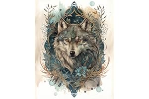 TISHIRON Paint by Numbers for Adults and Children Wolf Oil Hand Painting with Brushes and Acrylic Pigment Animals Painting by Numbers Kits Art Crafts for Home 16"x20"(Frameless)