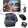 Nicoone Single Handed Gaming Keypad,Keyboard and Mouse Converter Mobile Game Keyboard Mouse Adapter Wired Connection for Android & iOS System,Black