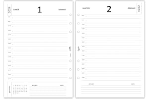 Agendepoint.it - Ricambio agenda organizer giornaliera 2024 15x21cm A5 6fori bianca