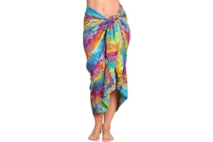 PANASIAM Sarong für Damen & Herren I 100% Handarbeit aus Indonesien - jedes Tuch ein Unikat I blickdichter Wickelrock auch extra groß I Batik m. deutschen Textilfarben I Strandtuch