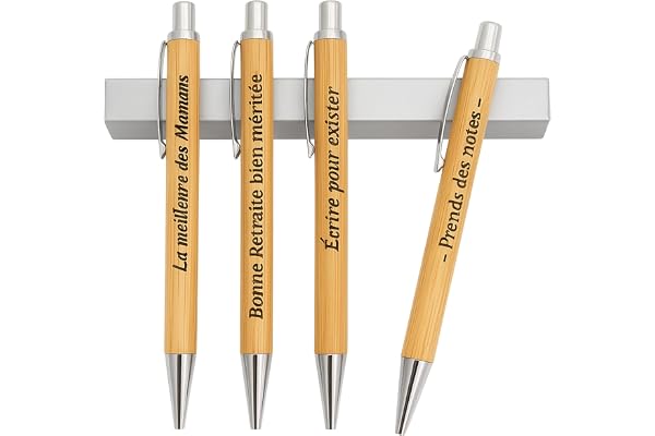 weastyle Stylo Bambou Personnalisé avec Étui – Gravure Prénom ou Message – Cadeau Écologique Original Homme Femme, Bureau, École