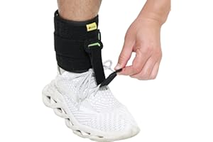 Tenbon Foot Up Orthosis Foot Drop Splint for Ankle Joint Plantar Fasciitis Relieve Pain Adjustable Wrap Compression Improve Gait for Man Woman (Black)
