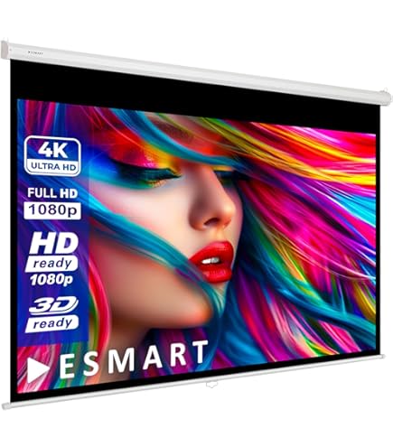 100 Zoll Rollo-Leinwand Beamer Deckenmontage 4:3 - Manuelle Projektionsleinwand Für Heimkino, Büro & Schule