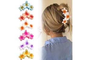 Elepl Haarklammer Blume 6 Stücke Rutschfeste Blumen Haarklammer Blütenform Hasrspange Clip Große Haarspange Starken Halt für Damen Dickes Dünnes Haar (Farbe)