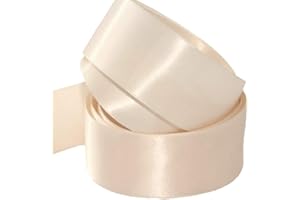 GCS LONDON Satin Ribbon. 38mm Wide - 5 Meters (Cream) Perfect for Gifts Wrap Sew Party, Decorations Events Dress Wedding Christmas Crafts, Bows Car, DIY, Bouquets, Cake More