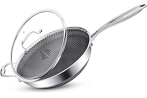 INTIGNIS Wok Induction, Anti-rayures, Acier inoxydable sans PFOA, Couvercle en verre résistant au four, Poêle wok 30cm Large, Pour toutes les plaques électriques, gaz, céramique (28 CM)